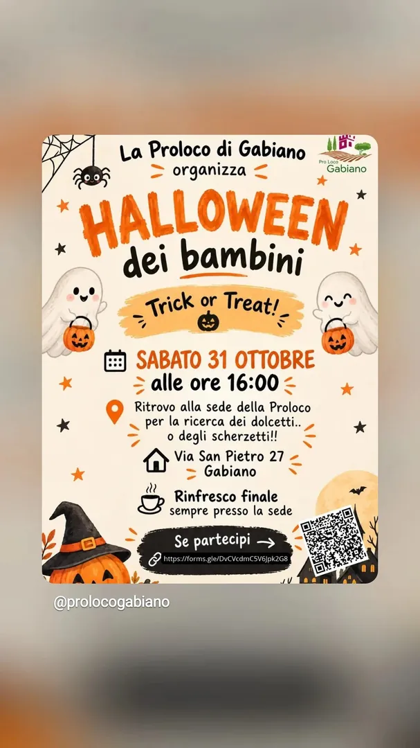 Locandina Halloween dei Bambini - Pro Loco Gabiano