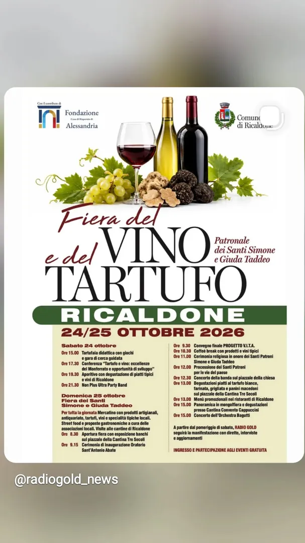 Locandina Fiera del Vino e del Tartufo - Ricaldone 2026