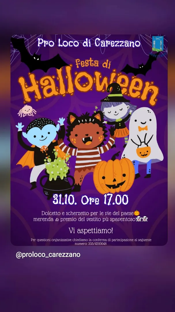 Locandina Festa di Halloween - Pro Loco di Carezzano