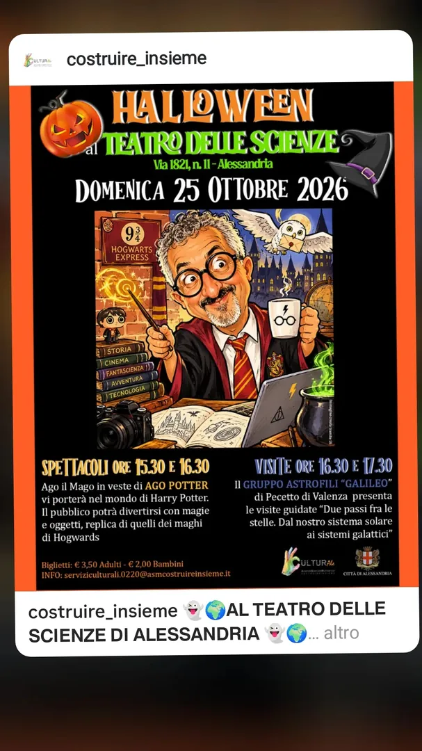 Locandina Halloween al Teatro delle Scienze