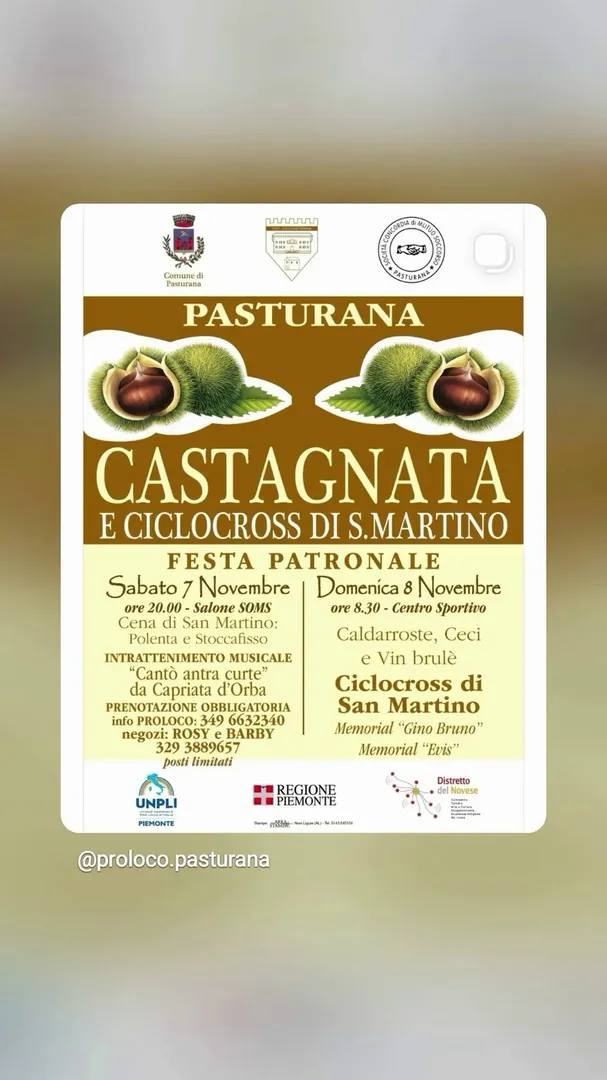Locandina Castagnata e Ciclocross di S. Martino - Festa Patronale