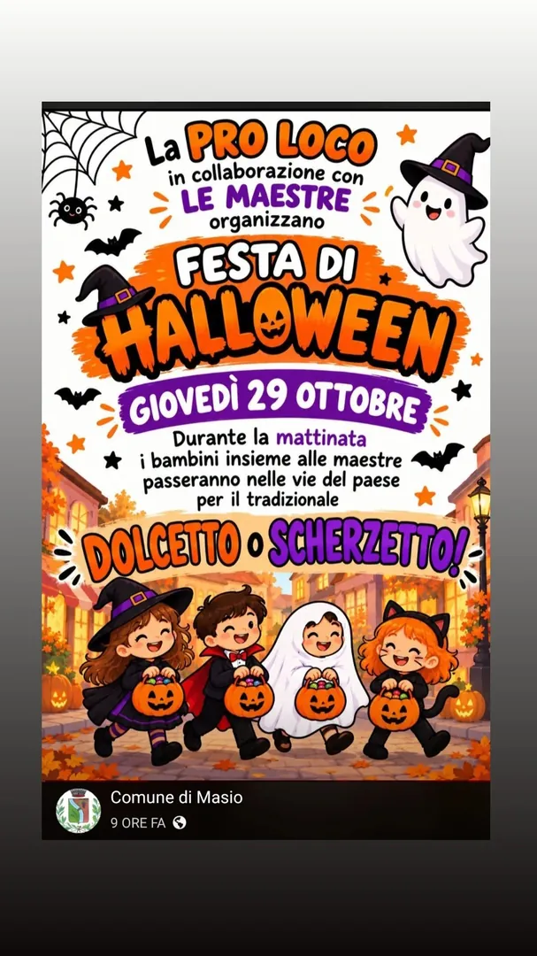 Locandina Festa di Halloween - Pro Loco Masio