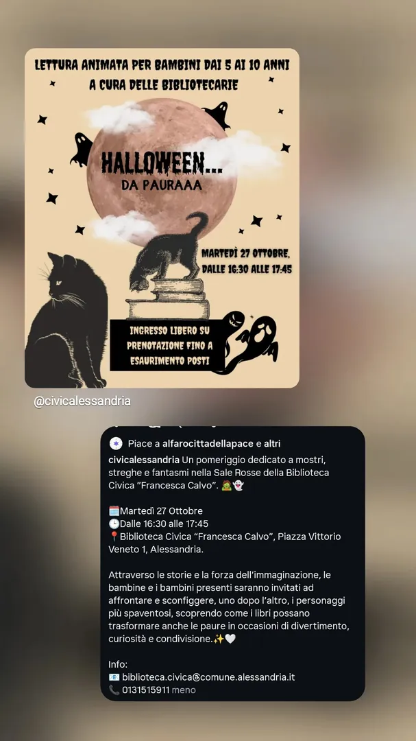 Locandina Halloween... da Pauraaa - Biblioteca Civica Francesca Calvo