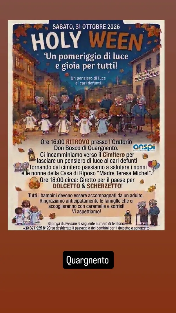 Locandina Holy Ween - Un pomeriggio di luce e gioia per tutti! - ANSPI