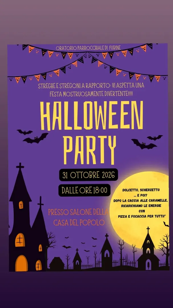 Locandina Halloween Party - Oratorio Parrocchiale di Fubine