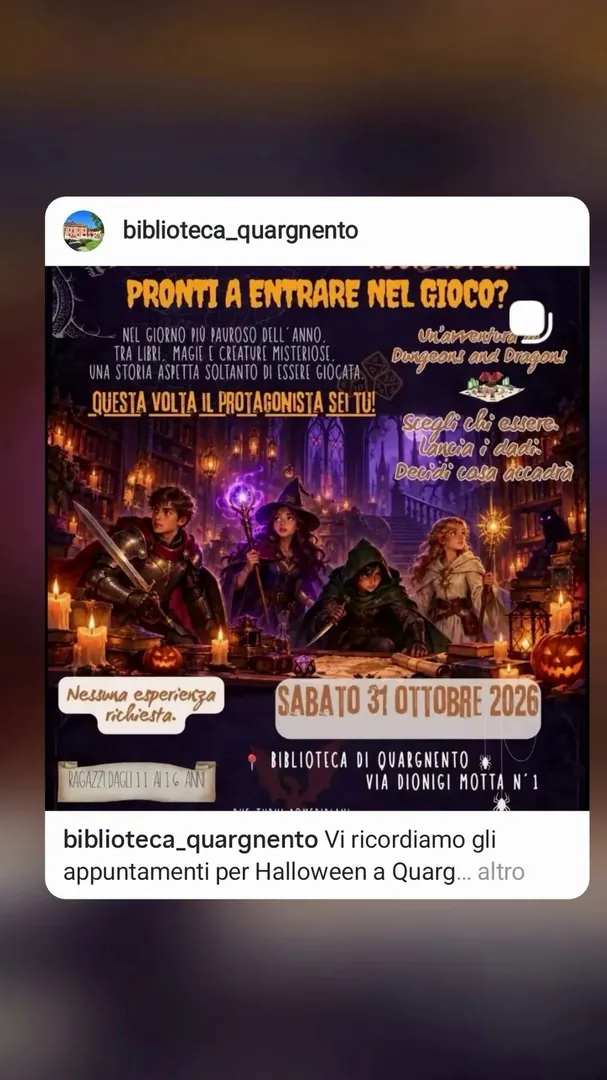 Locandina Pronti a Entrare nel Gioco? - Avventura Dungeons and Dragons - Biblioteca di Quargnento