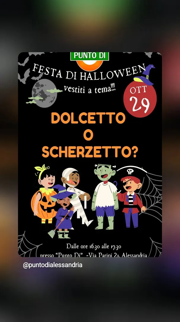 Locandina Dolcetto o Scherzetto? Festa di Halloween - Punto Di