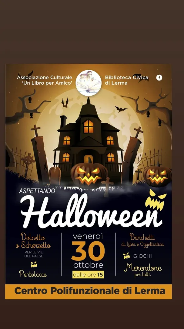 Locandina Aspettando Halloween - Associazione Culturale 'Un Libro per Amico' e Biblioteca Civica di Lerma