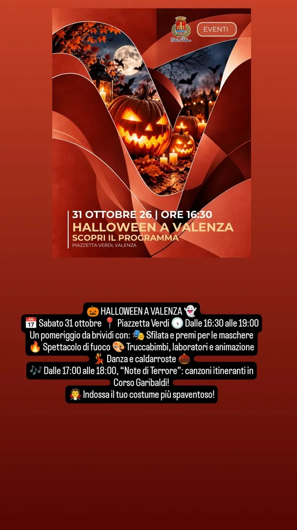 Locandina Halloween a Valenza - Città di Valenza