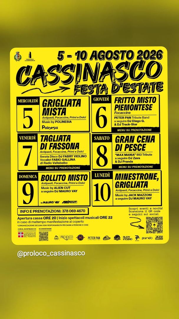 Locandina Festa d'Estate Cassinasco 2026
