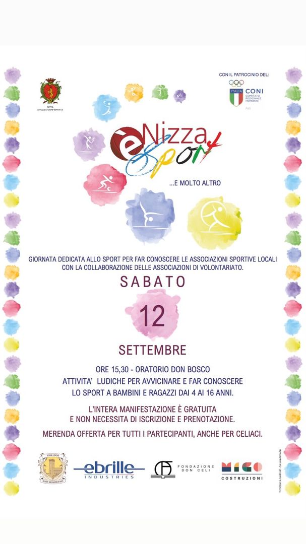 Locandina Nizza è Sport - Pro Loco Nizza Monferrato