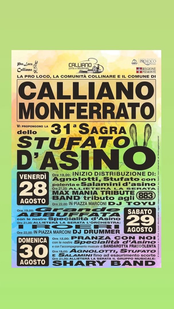 Locandina 31ª Sagra dello Stufato d'Asino