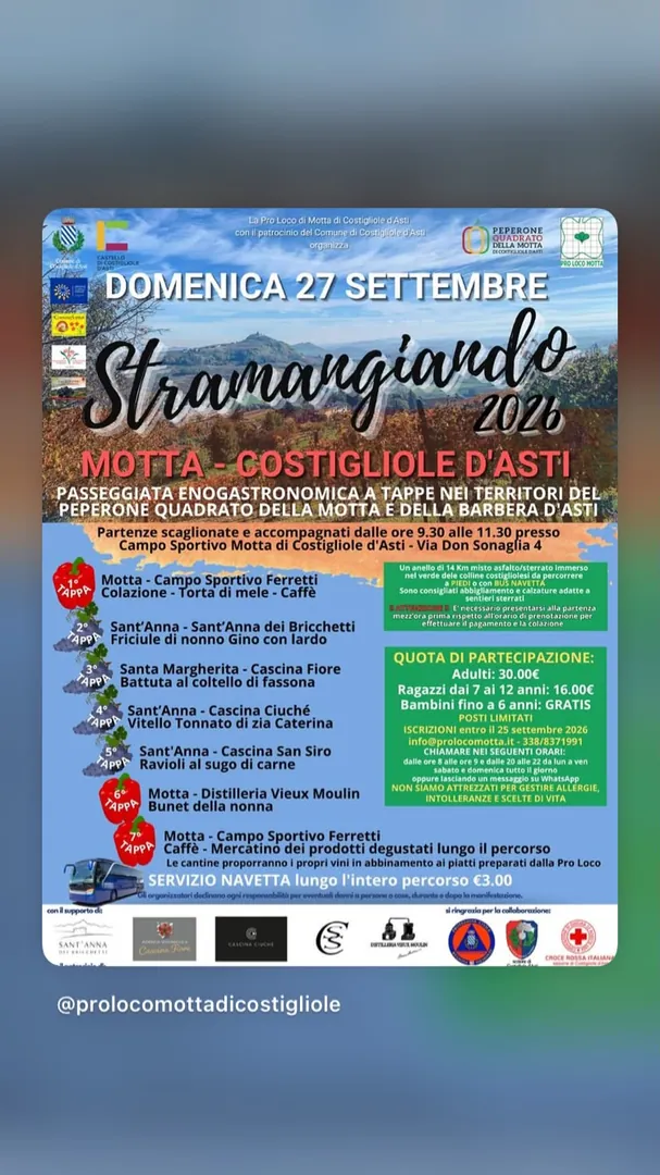 Locandina Stramangiando 2026 - Pro Loco Motta di Costigliole d'Asti