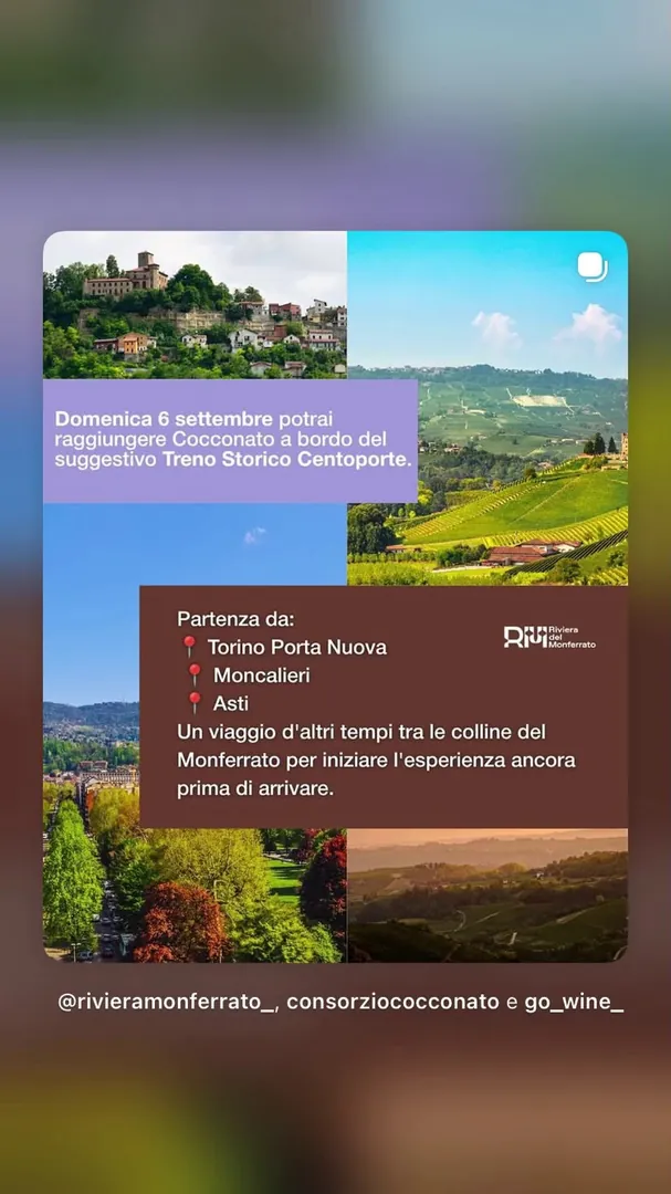 Locandina Treno Storico Centoporte per Cocconato - Riviera del Monferrato