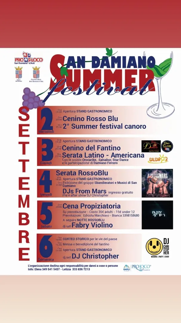 Locandina San Damiano Summer Festival