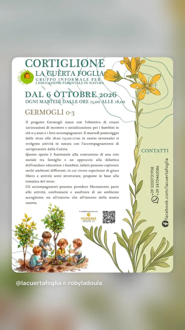 Locandina Germogli 0-3 - La Cuèrta Foglia