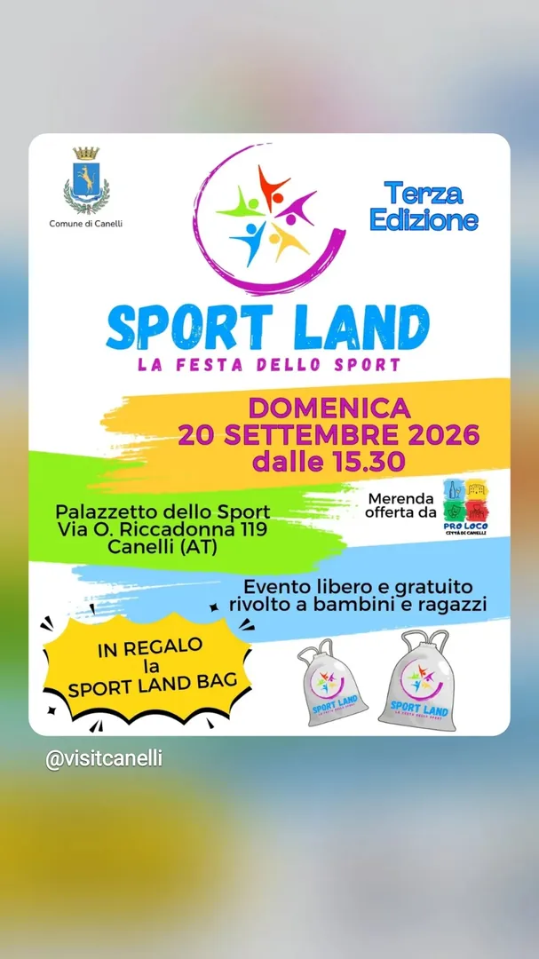 Locandina Sport Land - La Festa dello Sport - Comune di Canelli