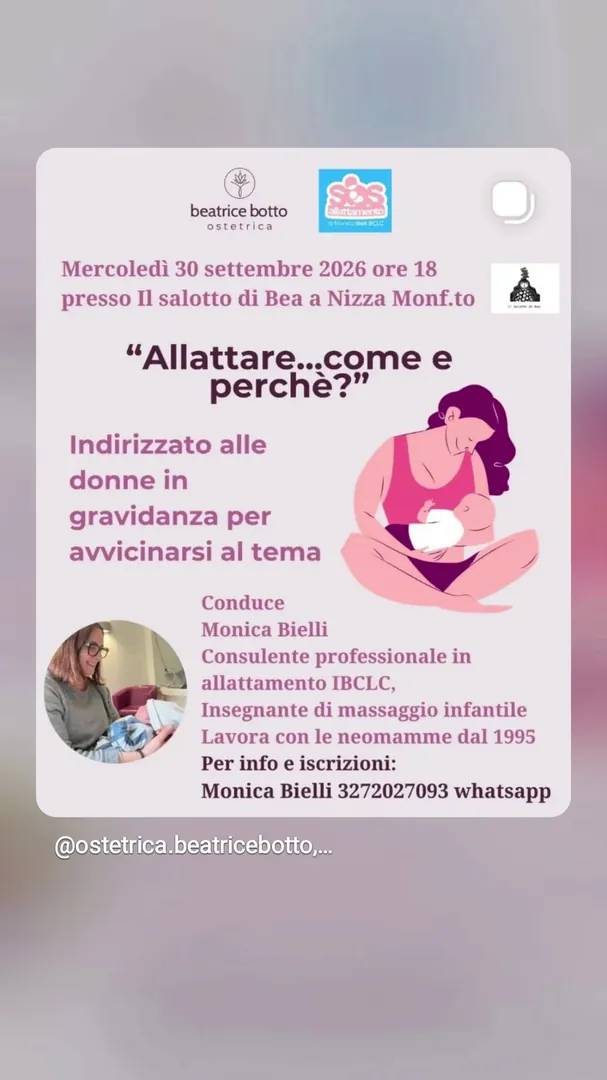 Locandina Allattare...come e perché? - Beatrice Botto Ostetrica