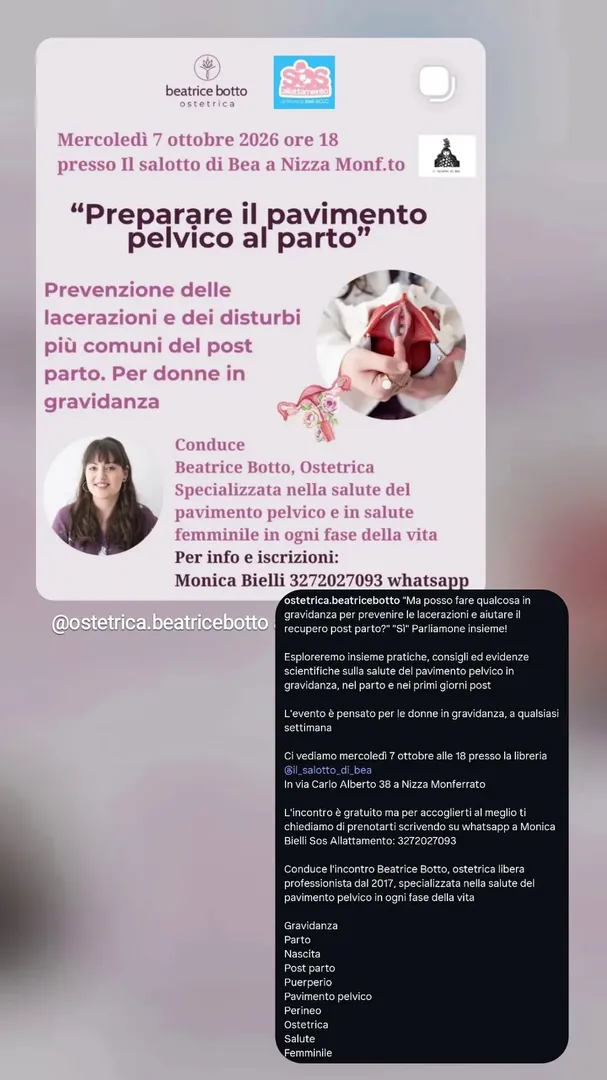 Locandina Preparare il pavimento pelvico al parto - Beatrice Botto Ostetrica
