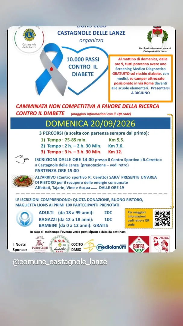 Locandina 10.000 Passi Contro il Diabete