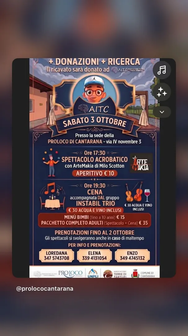 Locandina + Donazioni + Ricerca per AITC