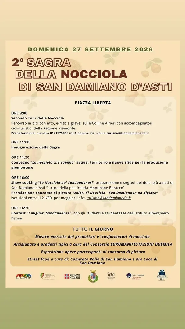 Locandina 2° Sagra della Nocciola di San Damiano d'Asti
