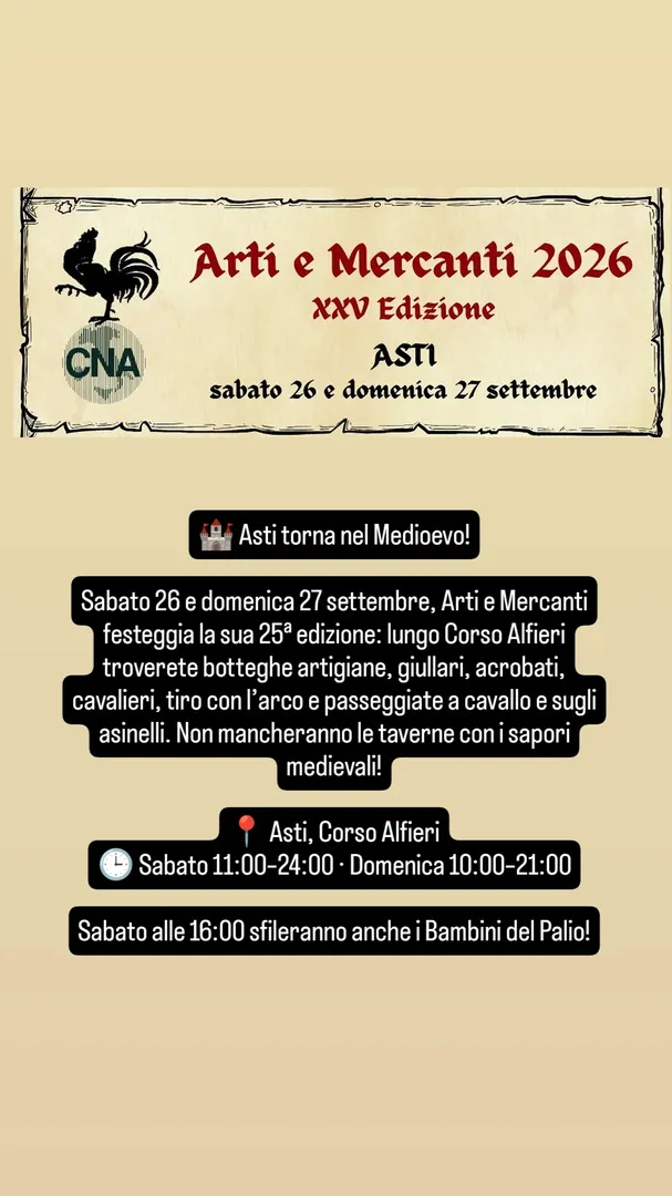 Locandina Arti e Mercanti 2026