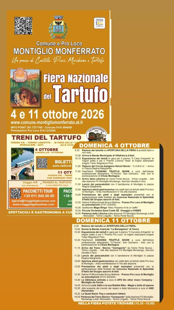 Locandina Fiera Nazionale del Tartufo di Montiglio Monferrato 2026