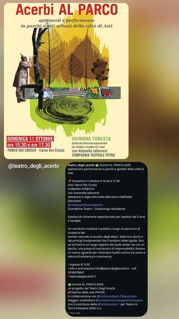 Locandina Humana Foresta - Compagnia Teatrale Petra