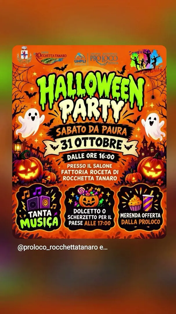 Locandina Halloween Party - Sabato da Paura - Pro Loco Rocchetta Tanaro