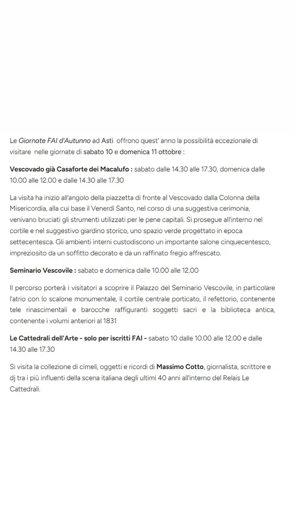 Locandina Giornate FAI d'Autunno Asti