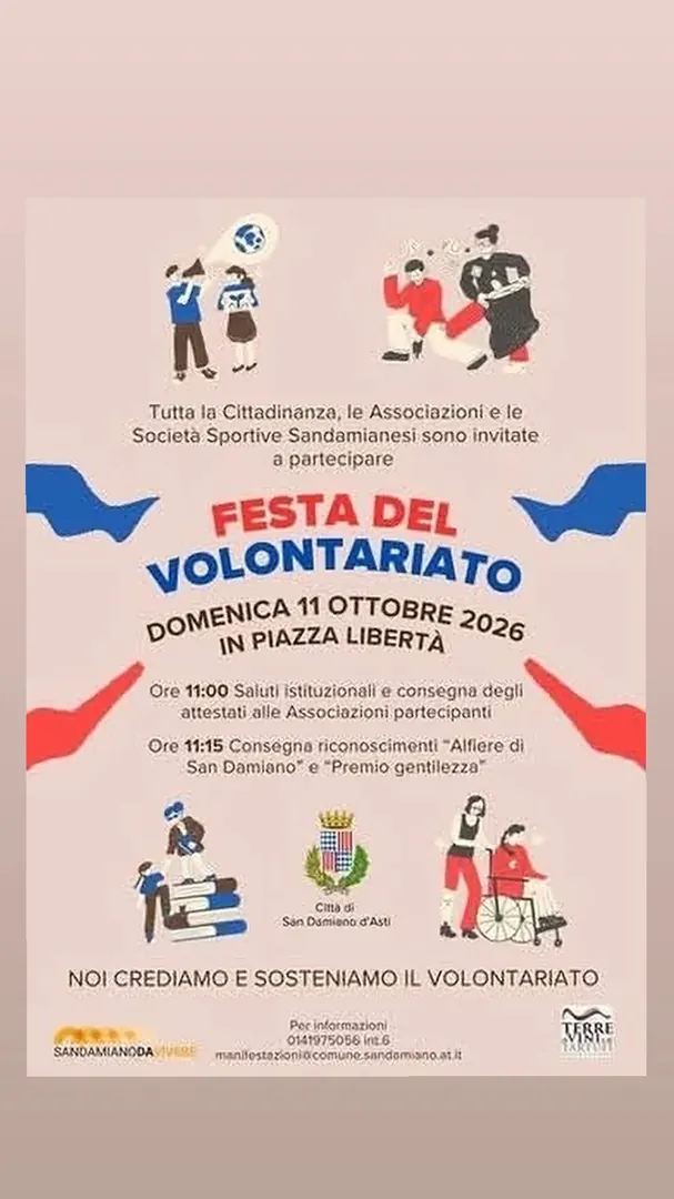 Locandina Festa del Volontariato - Città di San Damiano d'Asti