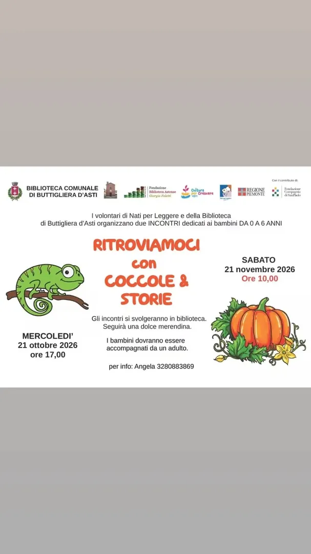 Locandina Ritroviamoci con Coccole & Storie