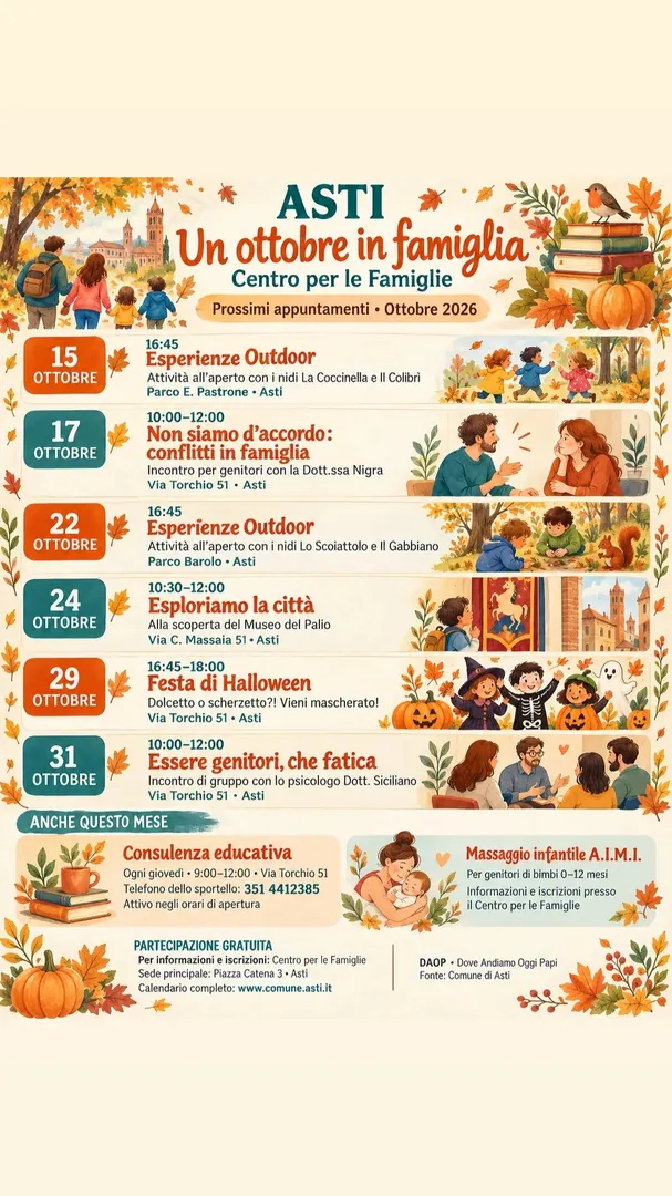 Locandina Esploriamo la città - Centro per le Famiglie