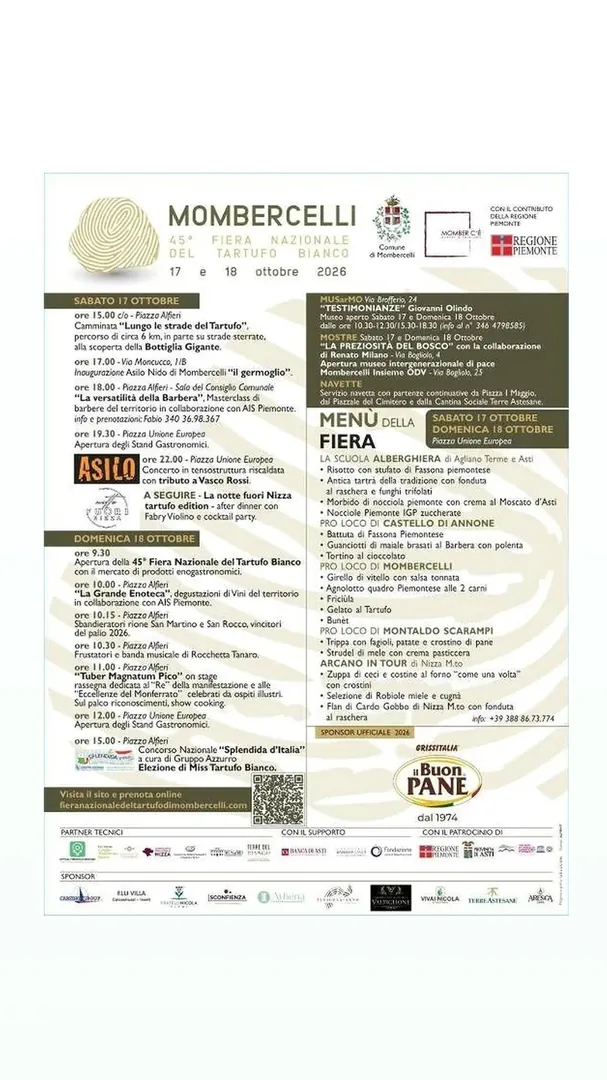 Locandina 45° Fiera Nazionale del Tartufo Bianco di Mombercelli