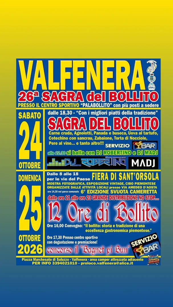 Locandina 26ª Sagra del Bollito - Valfenera