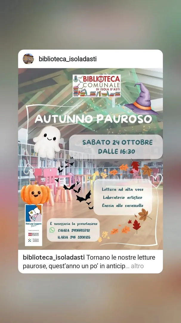 Locandina Autunno Pauroso - Biblioteca Comunale di Isola d'Asti