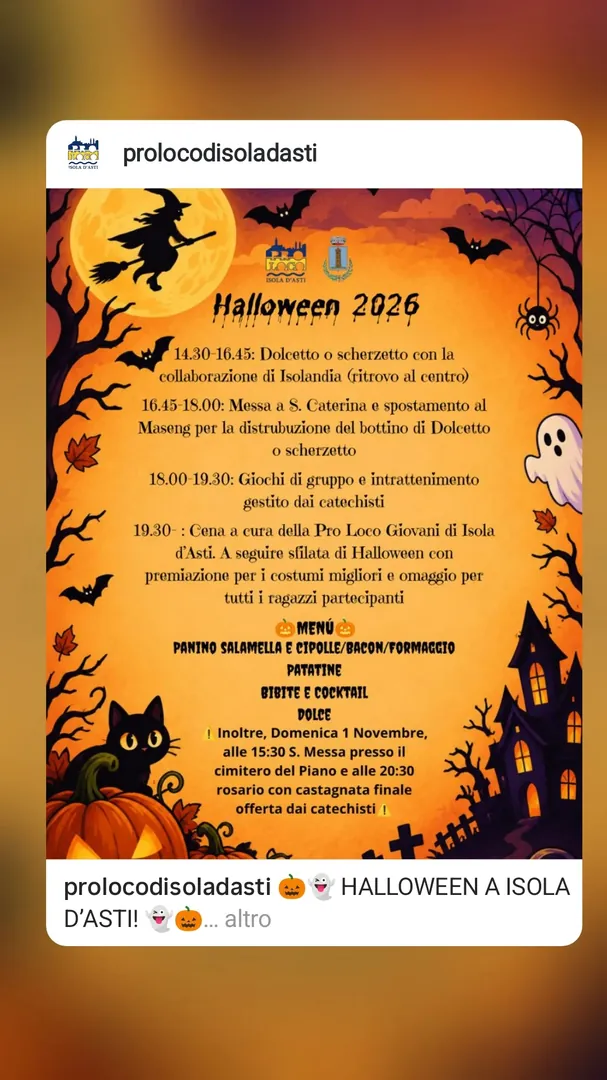 Locandina Halloween 2026 - Isola d'Asti