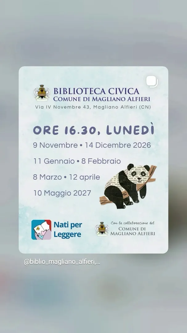 Locandina Nati per Leggere - Biblioteca Civica Comune di Magliano Alfieri