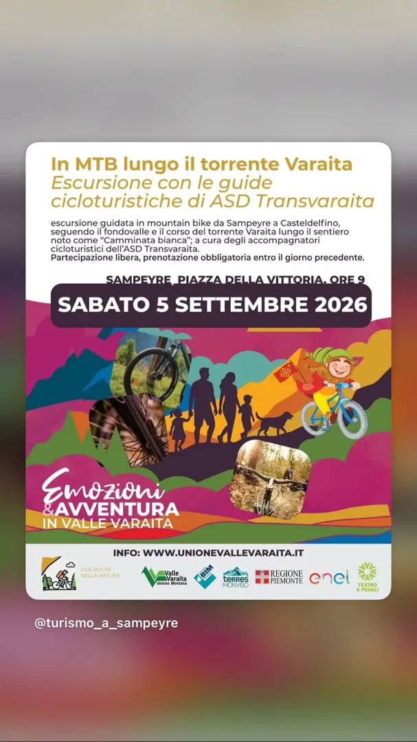 Locandina In MTB lungo il torrente Varaita - ASD Transvaraita