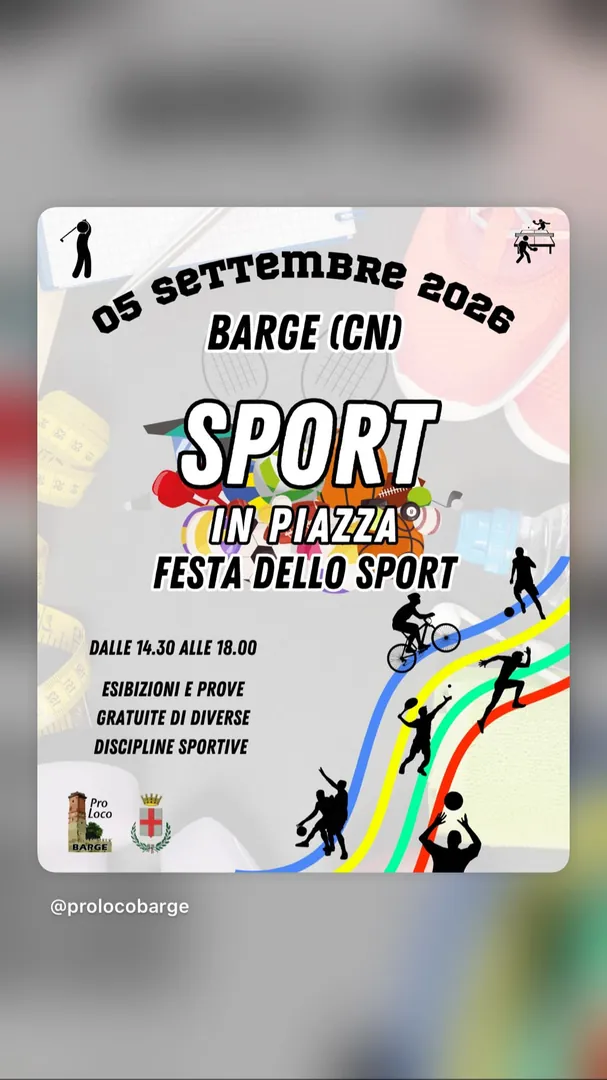 Locandina Sport in Piazza - Festa dello Sport - Pro Loco Barge