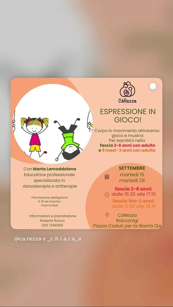 Locandina Espressione in Gioco! (fascia 2-6 anni) - CàRezza
