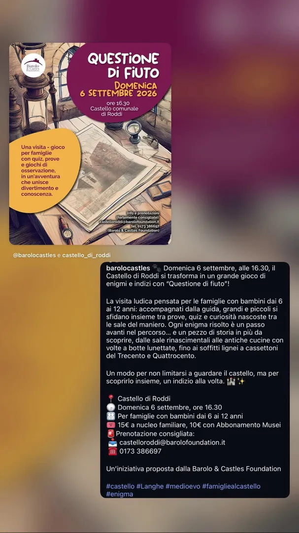 Locandina Questione di Fiuto - Barolo & Castles Foundation