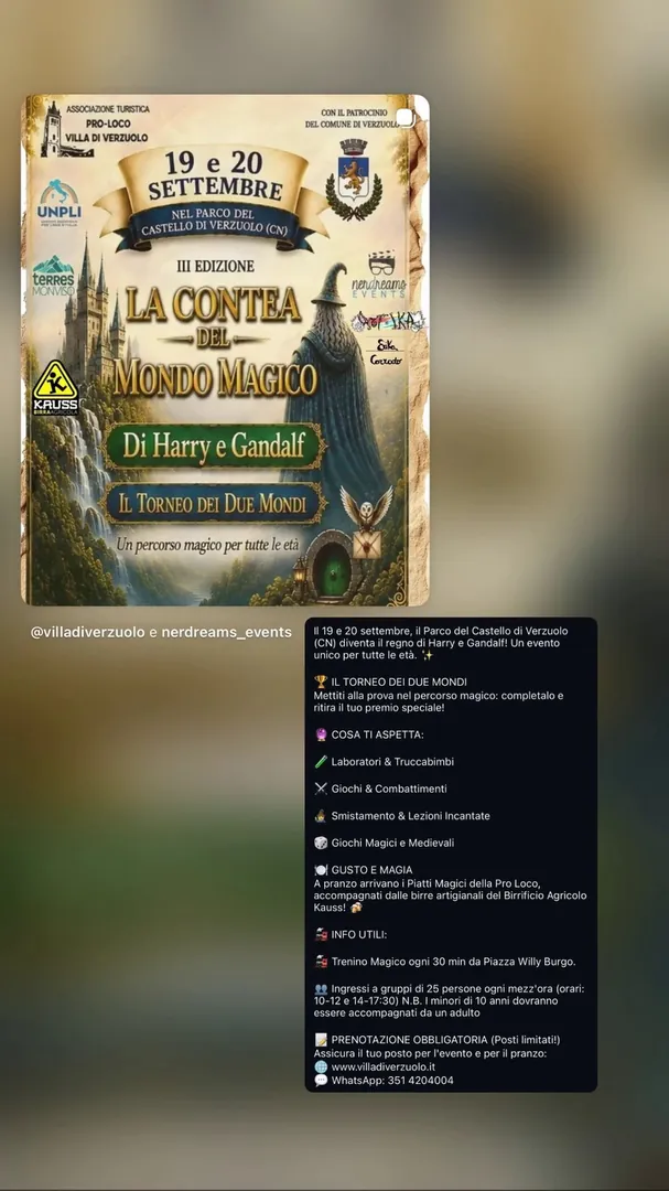 Locandina La Contea del Mondo Magico - Di Harry e Gandalf - Pro Loco Villa di Verzuolo