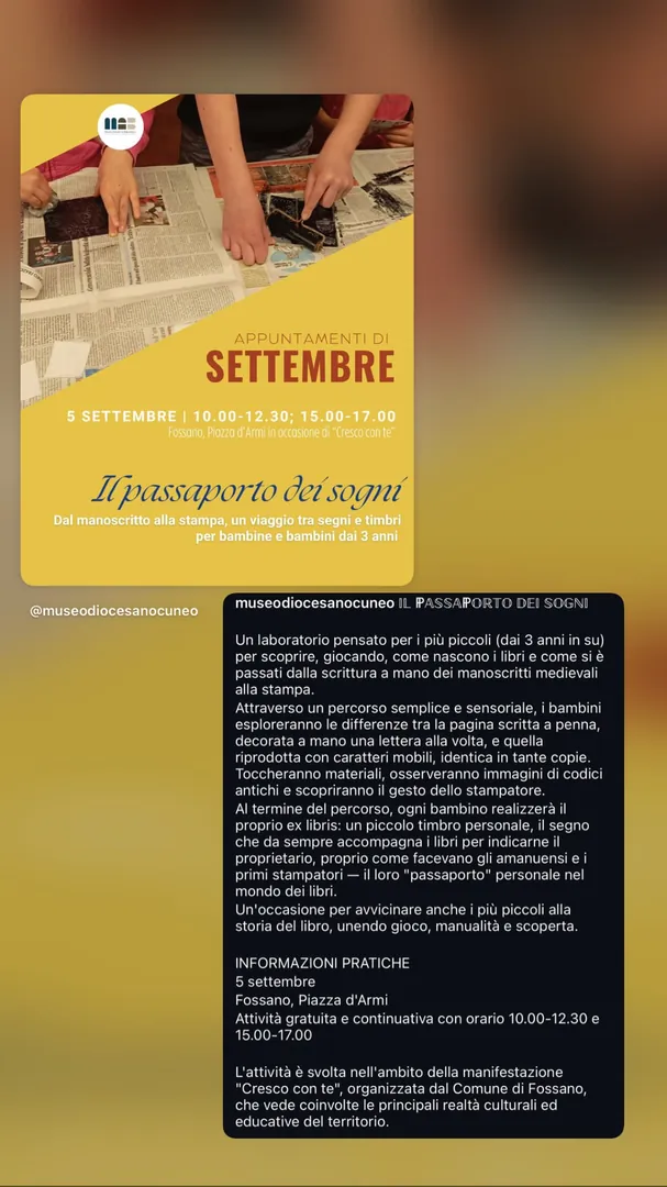 Locandina Il passaporto dei sogni - Museo Diocesano Cuneo