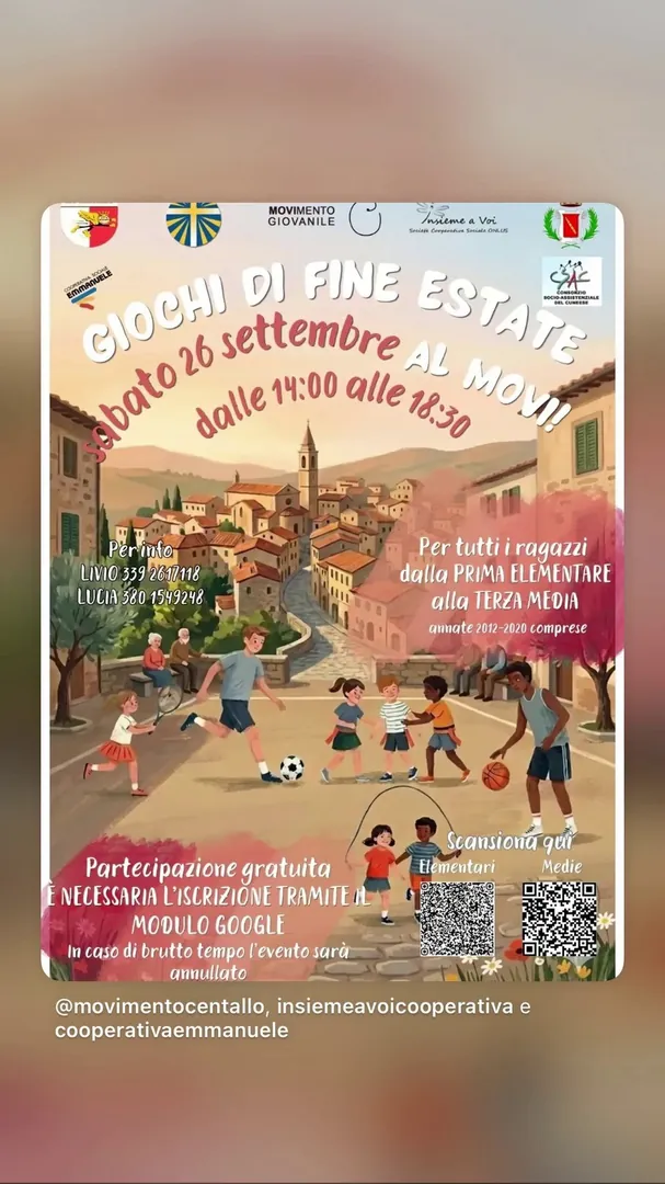 Locandina Giochi di Fine Estate - Movimento Giovanile