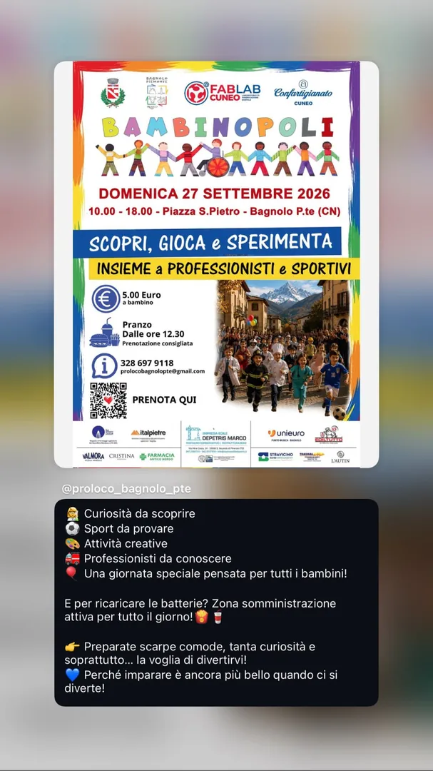 Locandina Bambinopoli - Pro Loco Bagnolo Piemonte