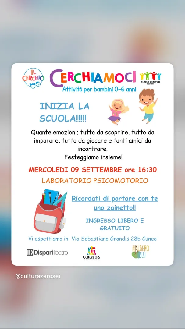 Locandina Cerchiamoci - Laboratorio Psicomotorio
