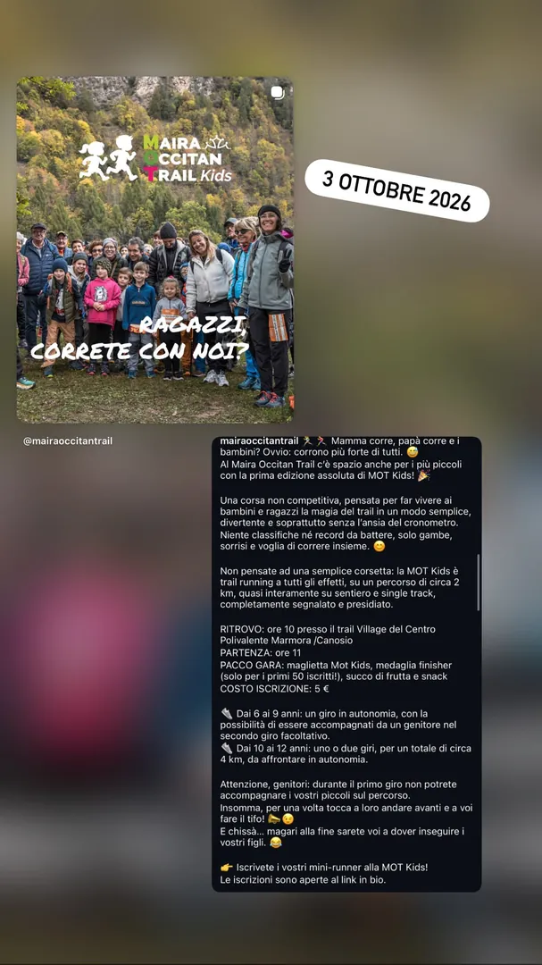 Locandina MOT Kids - Maira Occitan Trail Kids