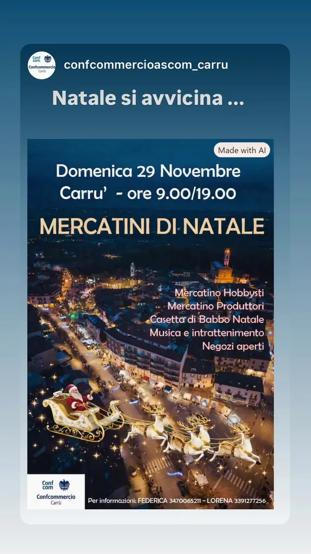 Locandina Mercatini di Natale - Confcommercio Ascom Carrù